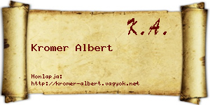 Kromer Albert névjegykártya