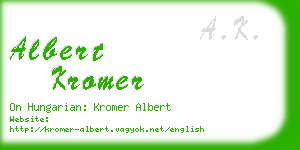 albert kromer business card